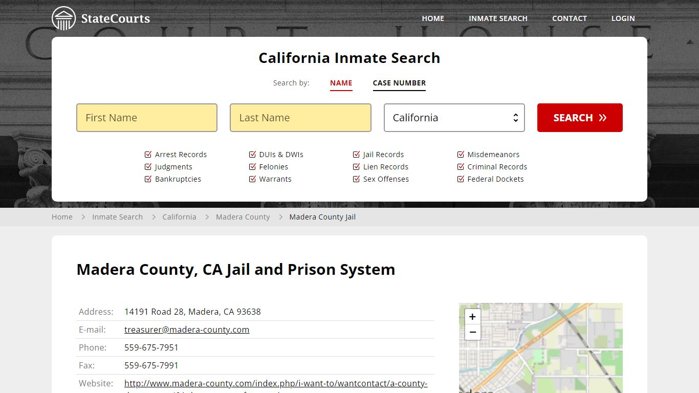 Madera County Jail Inmate Records Search, California - StateCourts