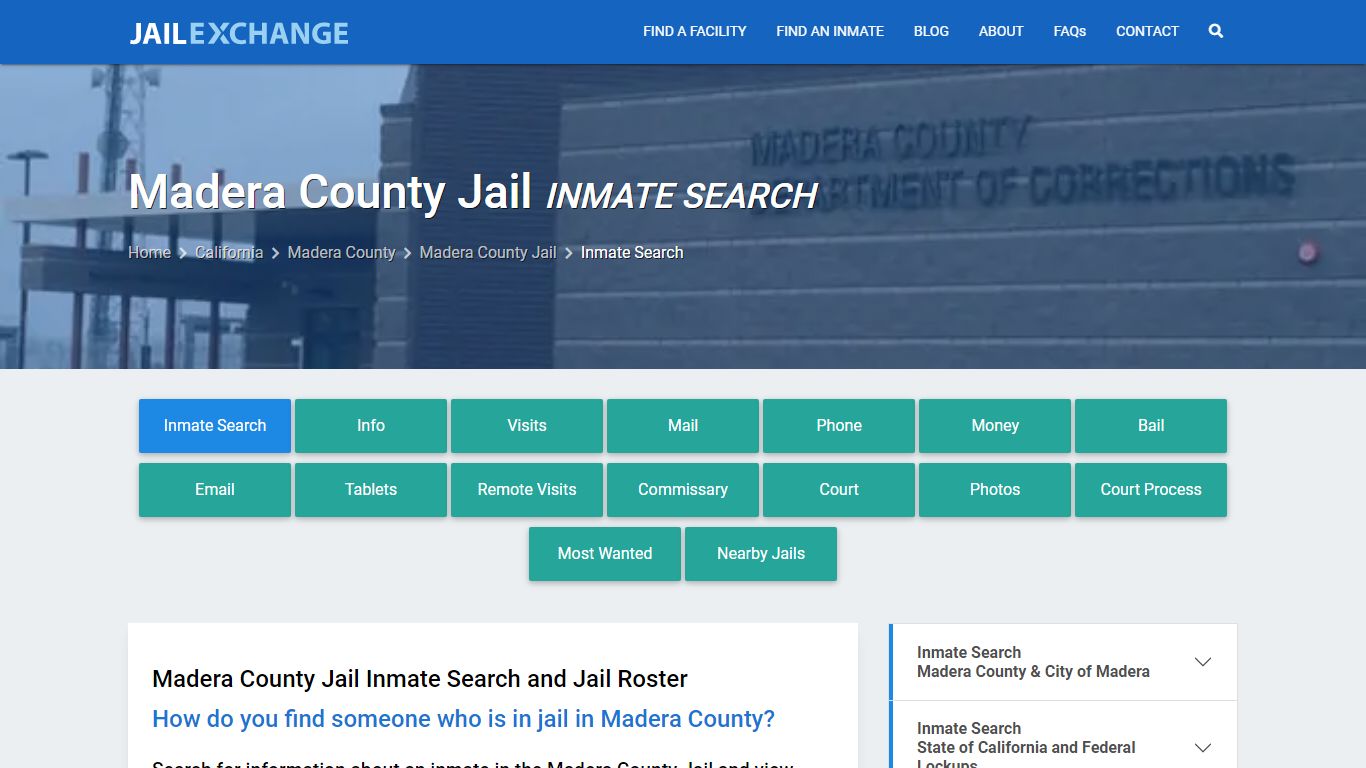 Madera County Jail Inmate Search - Jail Exchange
